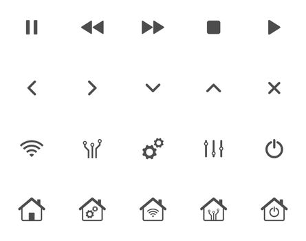 Smart home technology vector icons isolated on white background. Smart house automation control system symbols. Modern infographic icons for web, mobile apps and ui design