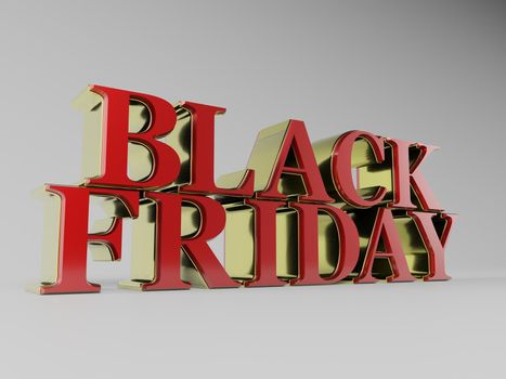 the words Black friday in 3d rendering