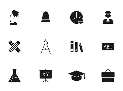 education silhouette vector icons