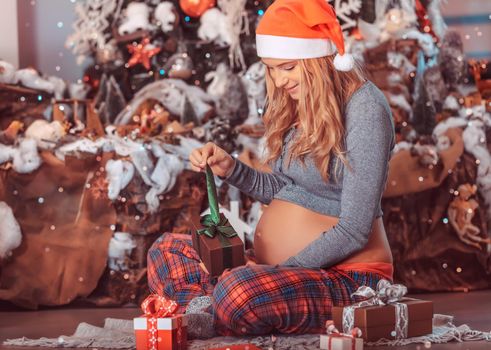 Pregnant Woman in Christmas Eve
