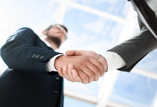 bottom view.handshake business people