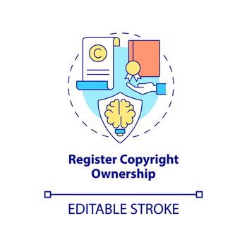 Register copyright ownership concept icon