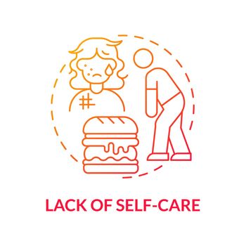 Neglect self-care concept icon