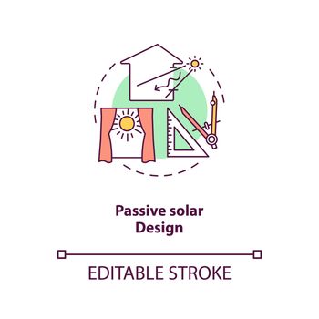 Passive solar design concept icon