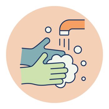 Washing hands with soap to prevent virus icon