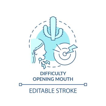 Difficulty opening mouth concept icon