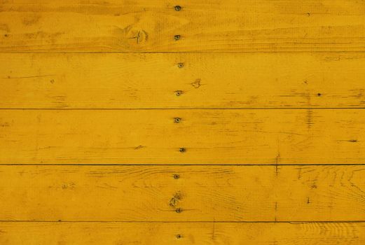 Yellow painted wooden planks background