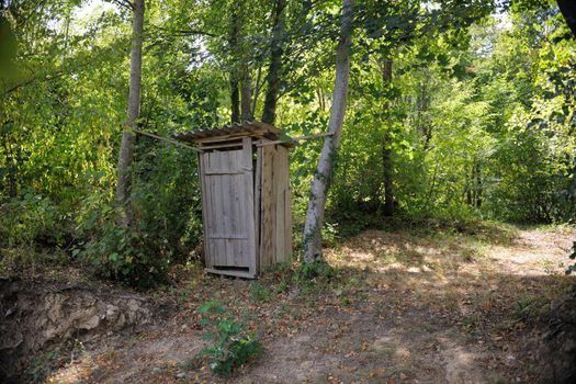 wooden retro outdoor toilet