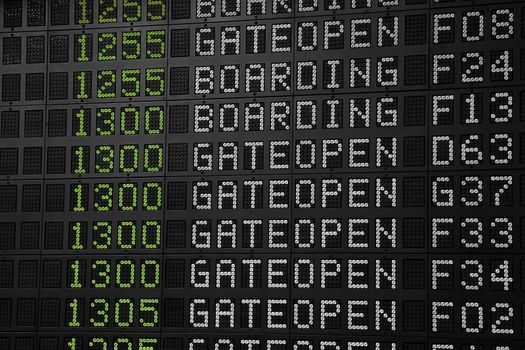 Flight information panel at airport
