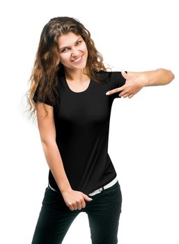 girl in black t-shirt