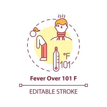 Fever over 101 F concept icon