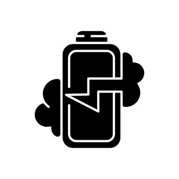 Battery breaking black glyph icon