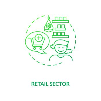 Retail sector green gradient concept icon