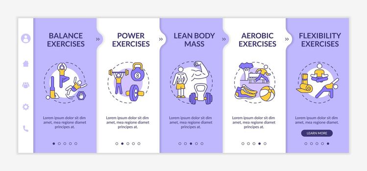 Muscle training onboarding vector template