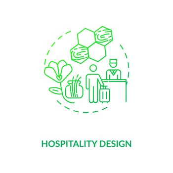 Hospitality design green concept icon