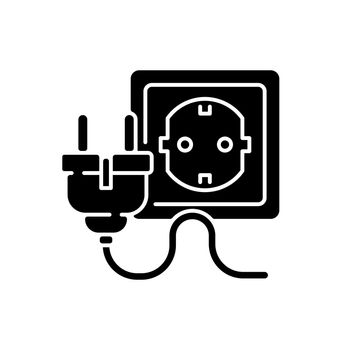 Electrical insert for cable black glyph icon