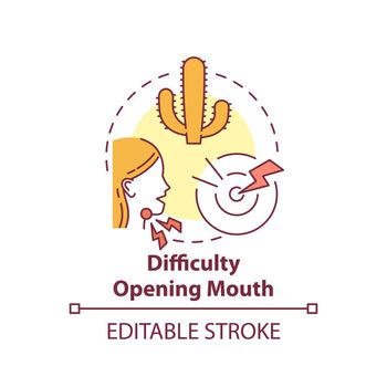 Difficulty opening mouth concept icon