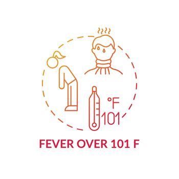 Fever over 101 F concept icon