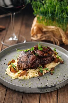Gourmet veal medallions with risotto