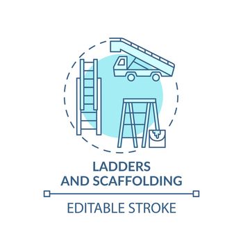 Ladders and scaffolding concept icon