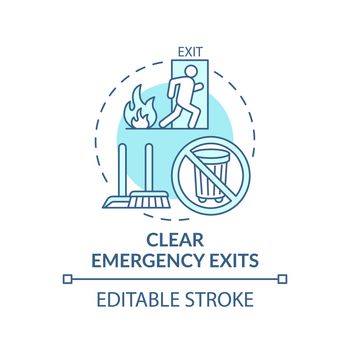 Clear emergency exits concept icon