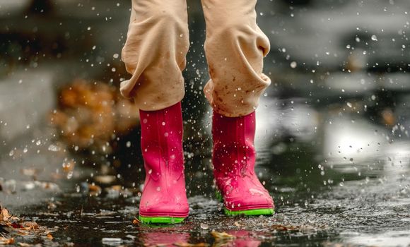 Child in rubber boots