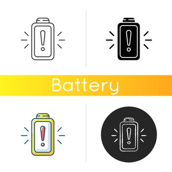 Battery working process risk icon