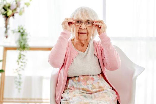 Senior woman with eyeglasses
