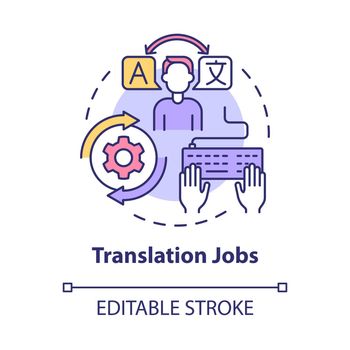 Translation jobs concept icon