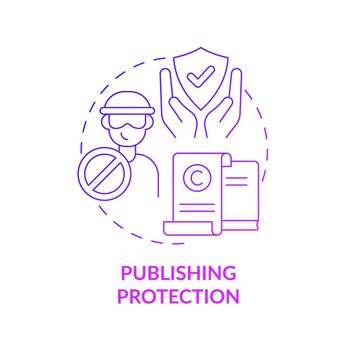 Publishing protection purple gradient concept icon