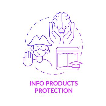 Info products protection purple gradient concept icon
