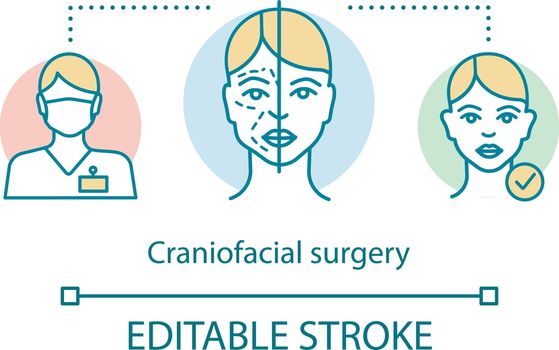 Craniofacial surgery concept icon