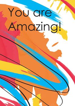 You are amazing phrase abstract banner template