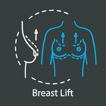 Breast lift chalk icon