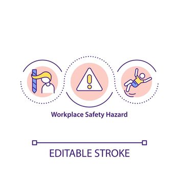 Workplace safety hazard concept icon