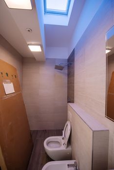 unfinished stylish bathroom interior