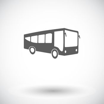 Bus. Single flat icon on white background. Vector illustration.