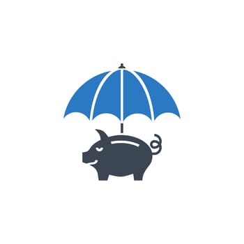 Funds Protect related vector glyph icon.