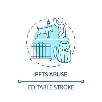Pets abuse turquoise concept icon