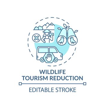 Wildlife tourism reduction turquoise concept icon