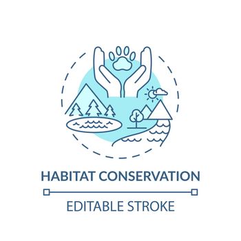 Habitat conservation turquoise concept icon