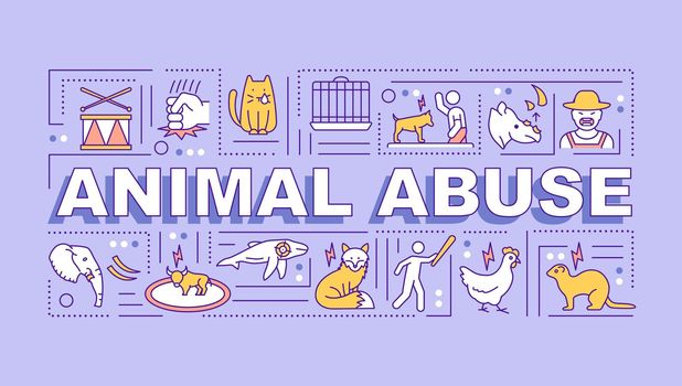 Animal abuse word concepts banner