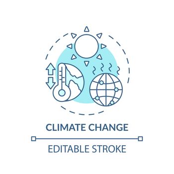 Climate change turquoise concept icon