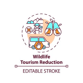 Wildlife tourism reduction concept icon