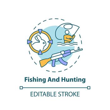 Fishing and hunting concept icon