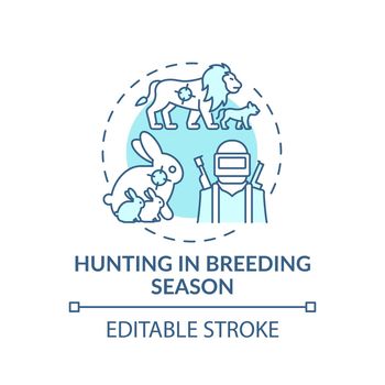 Hunting in breeding season turquoise concept icon