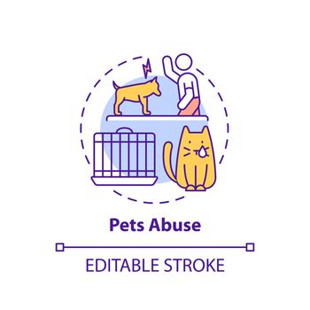 Pets abuse concept icon