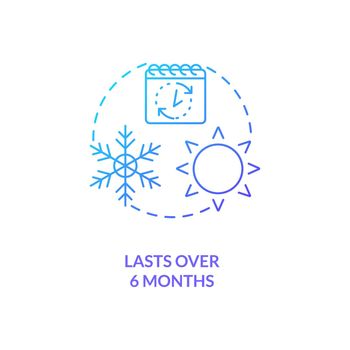Lasts over 6 months concept icon