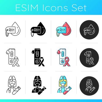 Healthcare examination icons set