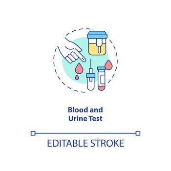Blood and urine test concept icon